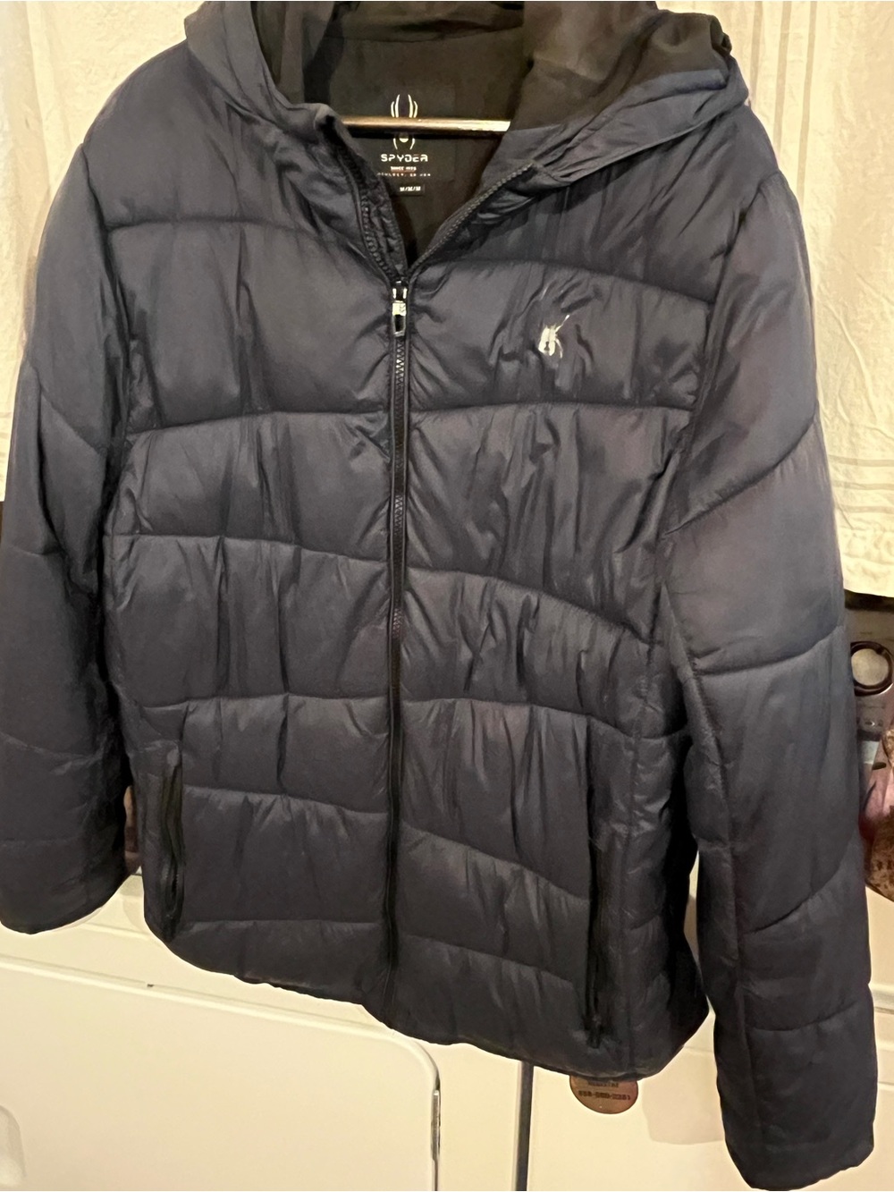 Spyder Kids Navy Hooded Puffer Jacket
